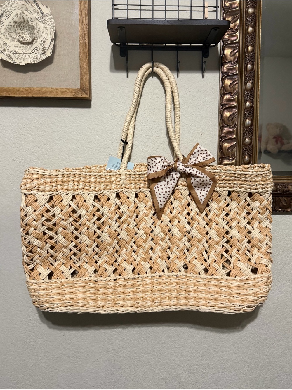 Shade & Shore Natural Woven Straw Tote Bag